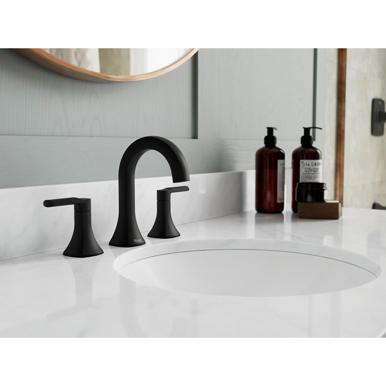 Vaneri Matte Black Widespread 2-Handle Bathroom Faucet