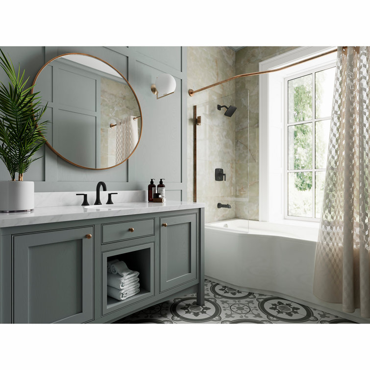 Vaneri Matte Black Widespread 2-Handle Bathroom Faucet