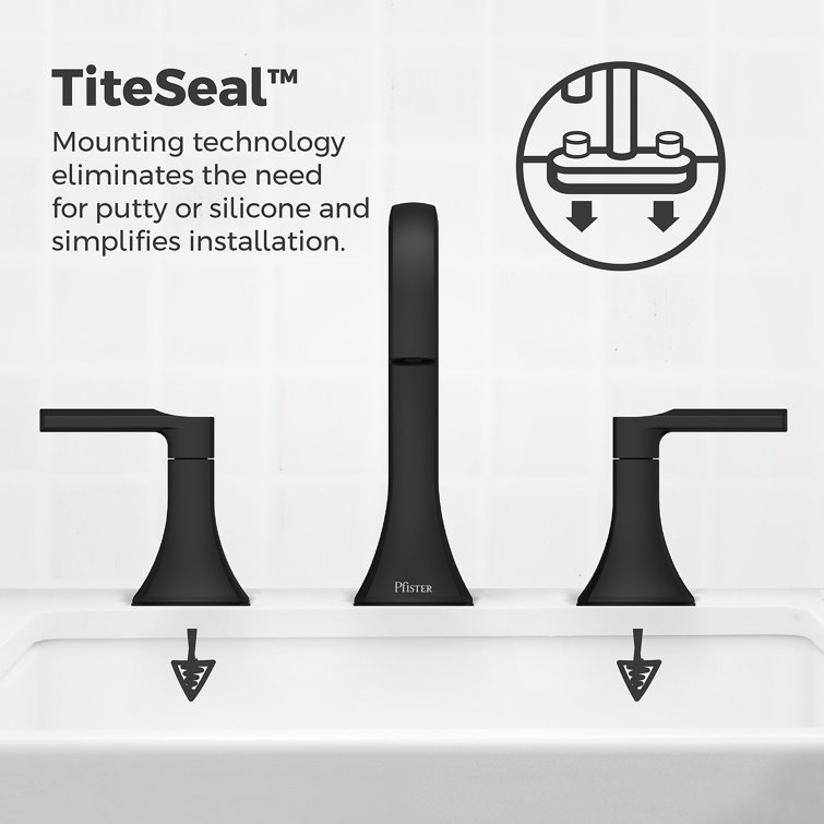 Vaneri Matte Black Widespread 2-Handle Bathroom Faucet