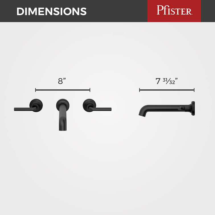 Matte Black Wall Mounted Bathroom Faucet with Dual Handles