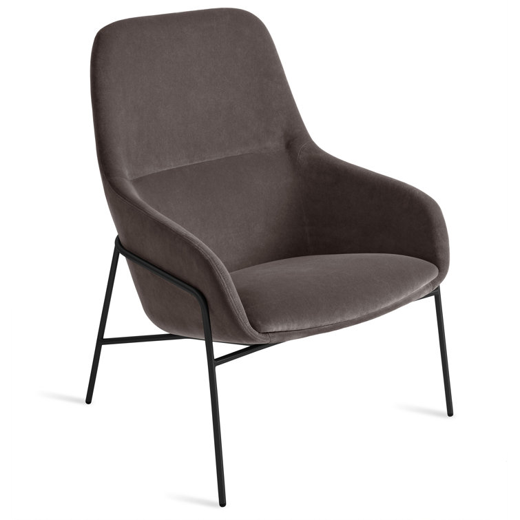 Storm Velvet Black Metal Lounge Chair