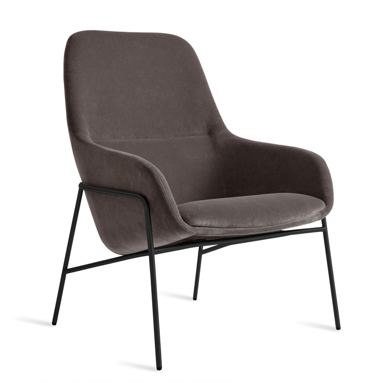 Storm Velvet Black Metal Lounge Chair