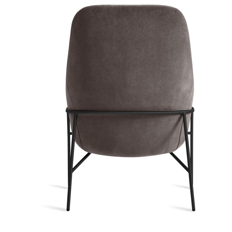 Storm Velvet Black Metal Lounge Chair