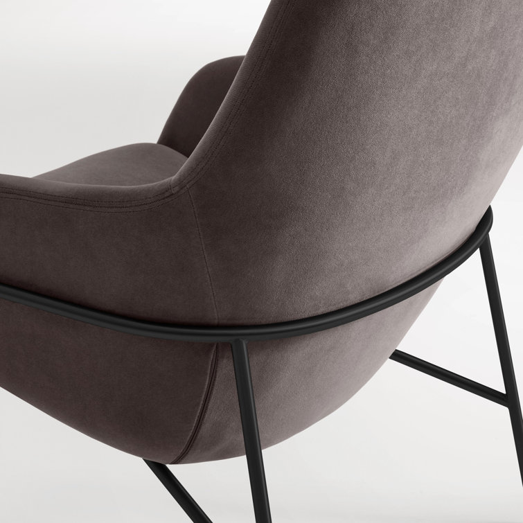 Storm Velvet Black Metal Lounge Chair