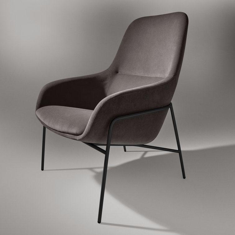 Storm Velvet Black Metal Lounge Chair