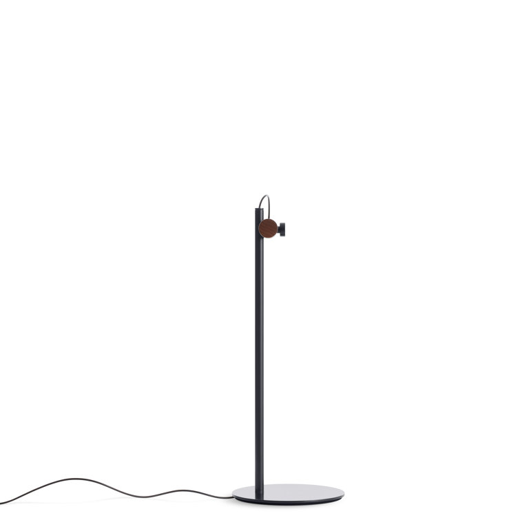 Adjustable Walnut and Black Metal Task Table Lamp