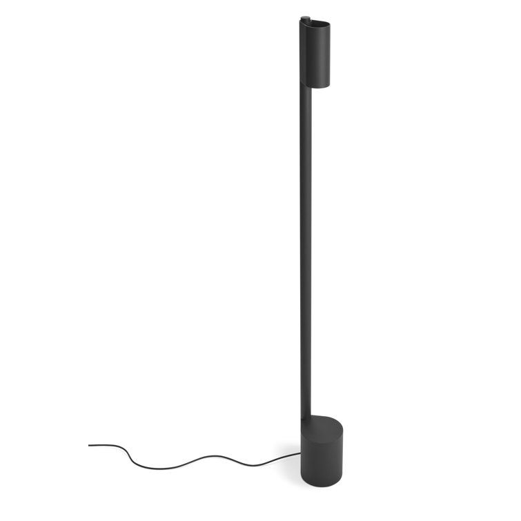 Black Metal LED Floor Lamp with Dimmer