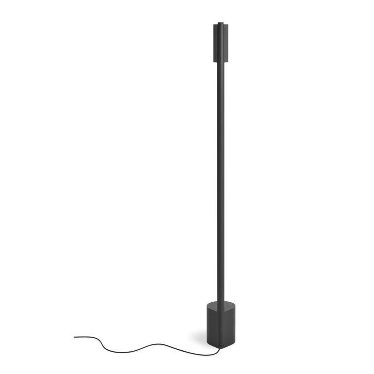 Black Metal LED Floor Lamp with Dimmer
