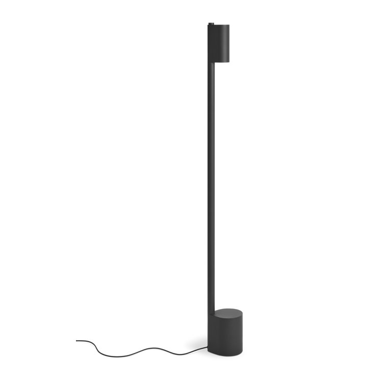 Black Metal LED Floor Lamp with Dimmer