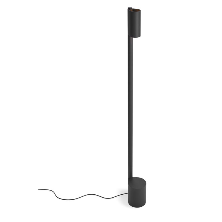 Black Metal LED Floor Lamp with Dimmer