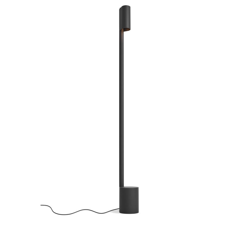 Black Metal LED Floor Lamp with Dimmer