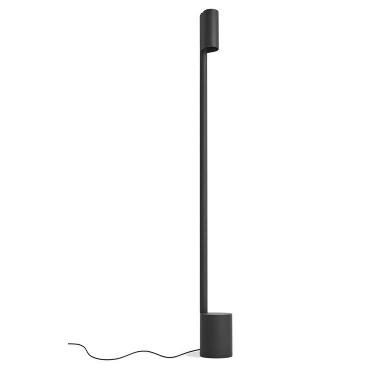 Black Metal LED Floor Lamp with Dimmer