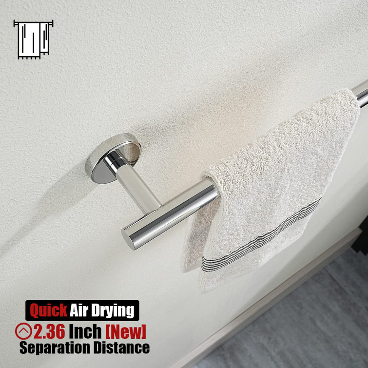 15'' Polished Chrome Stainless Steel Wall Mounted Towel Bar