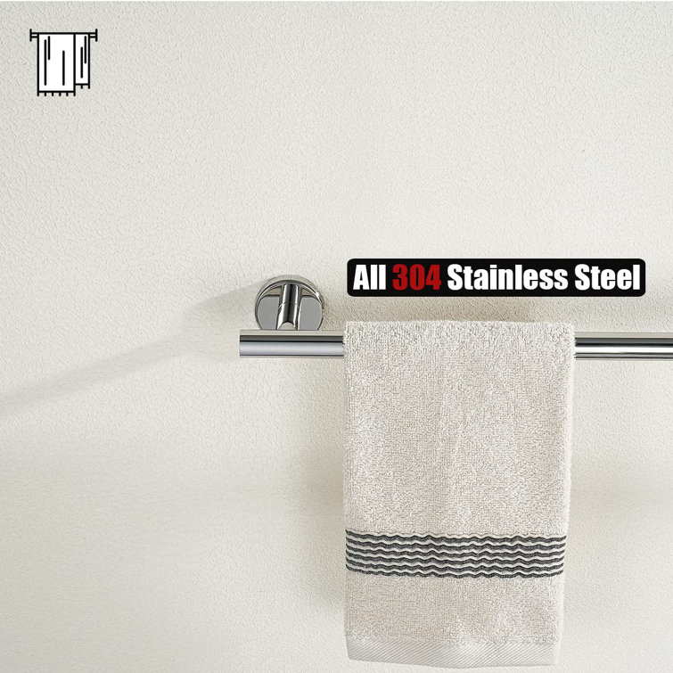15'' Polished Chrome Stainless Steel Wall Mounted Towel Bar