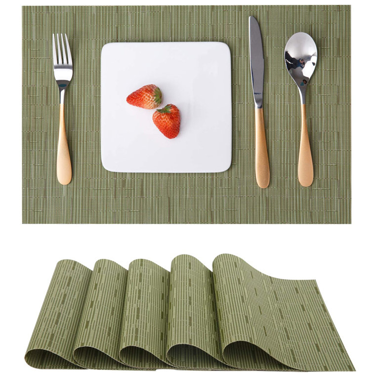 COOREL Polyester, Plastic Rectangle Placemat (Set of 6)