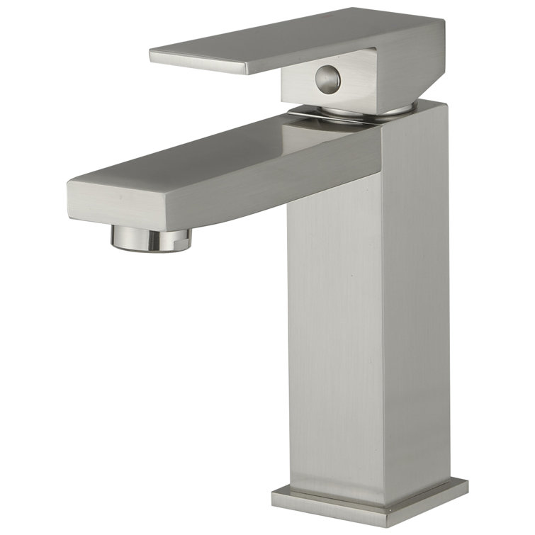 Brushed Nickel Single-Handle Low-Arc Bathroom Faucet