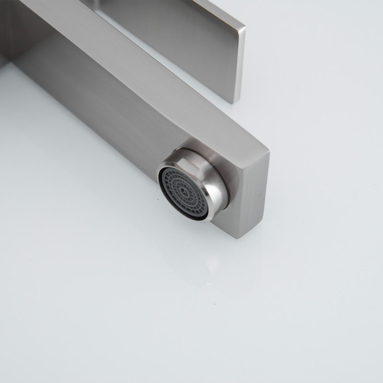 Brushed Nickel Single-Handle Low-Arc Bathroom Faucet