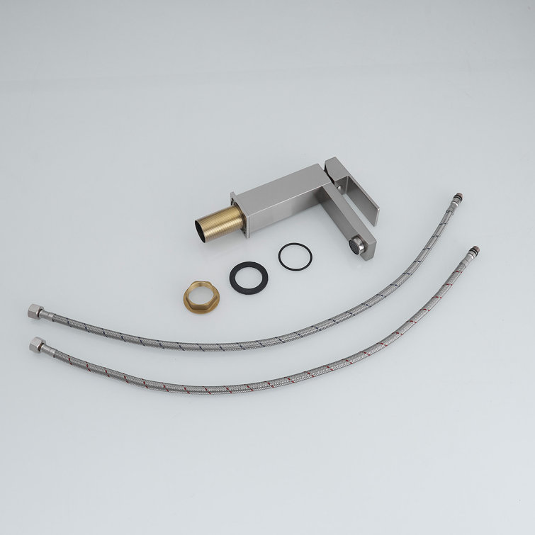 Brushed Nickel Single-Handle Low-Arc Bathroom Faucet