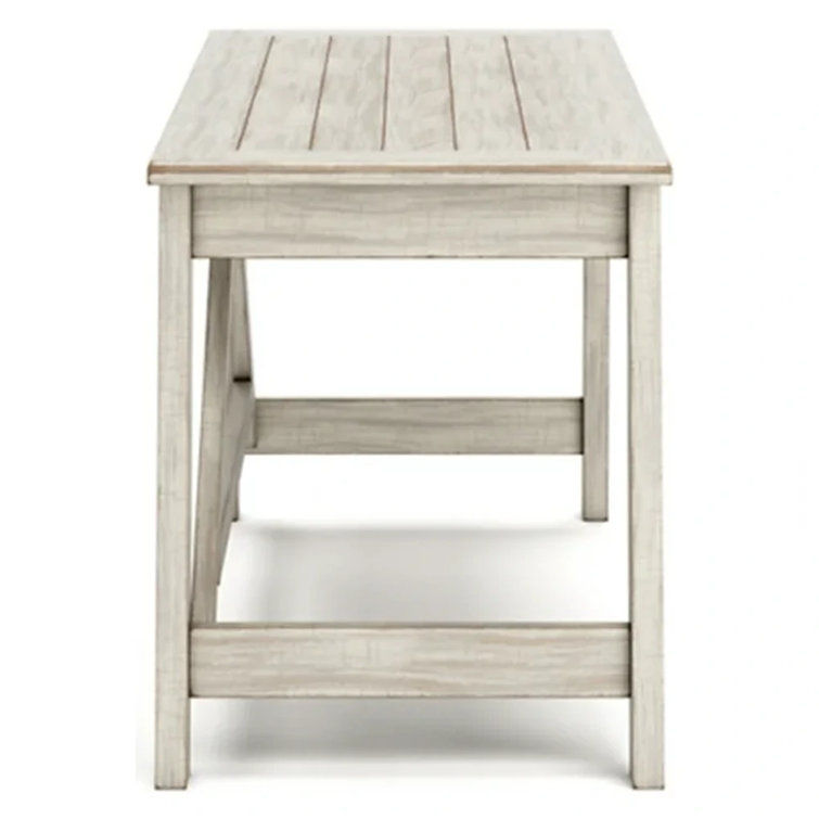Transitional 60'' White Pine Home Office Desk with USB Port
