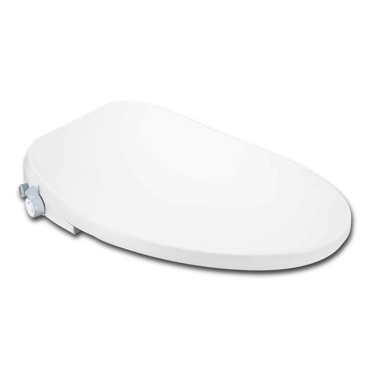 White Elongated Heated Bidet Toilet Seat with Night Light