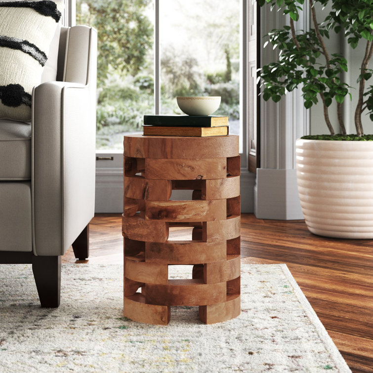 Ramon Teakwood Natural Finish Rustic Accent Table