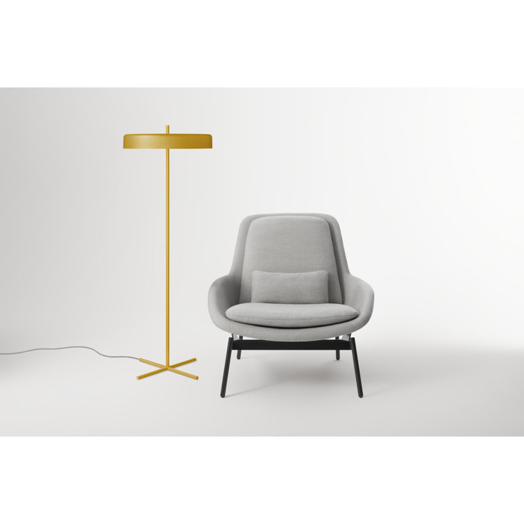 Mustard Powder-Coated Metal Floor Lamp with Minimalist Design