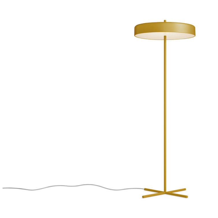 Mustard Powder-Coated Metal Floor Lamp with Minimalist Design