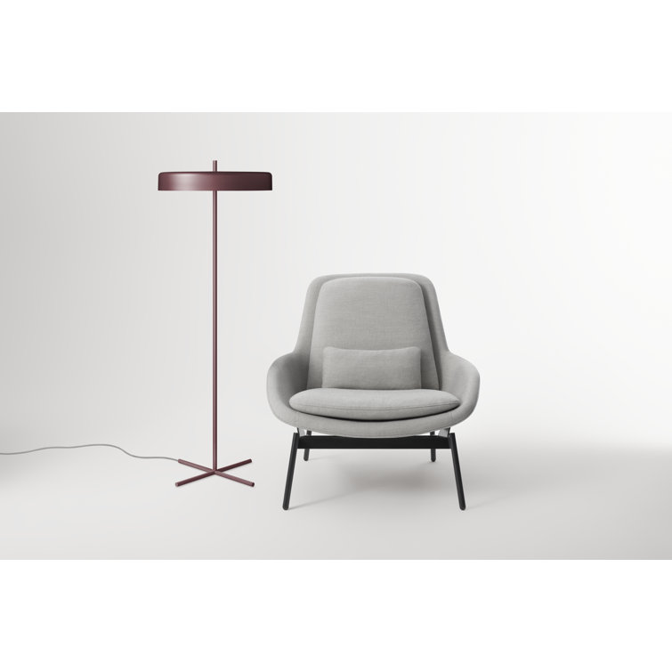 Oxblood Powder-Coated Steel Modern Floor Lamp
