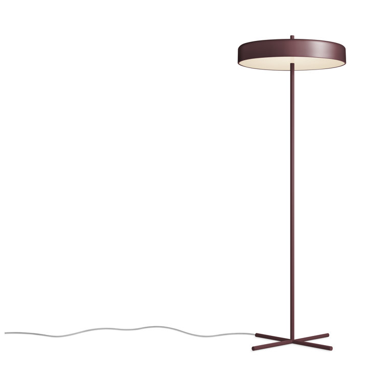 Oxblood Powder-Coated Steel Modern Floor Lamp