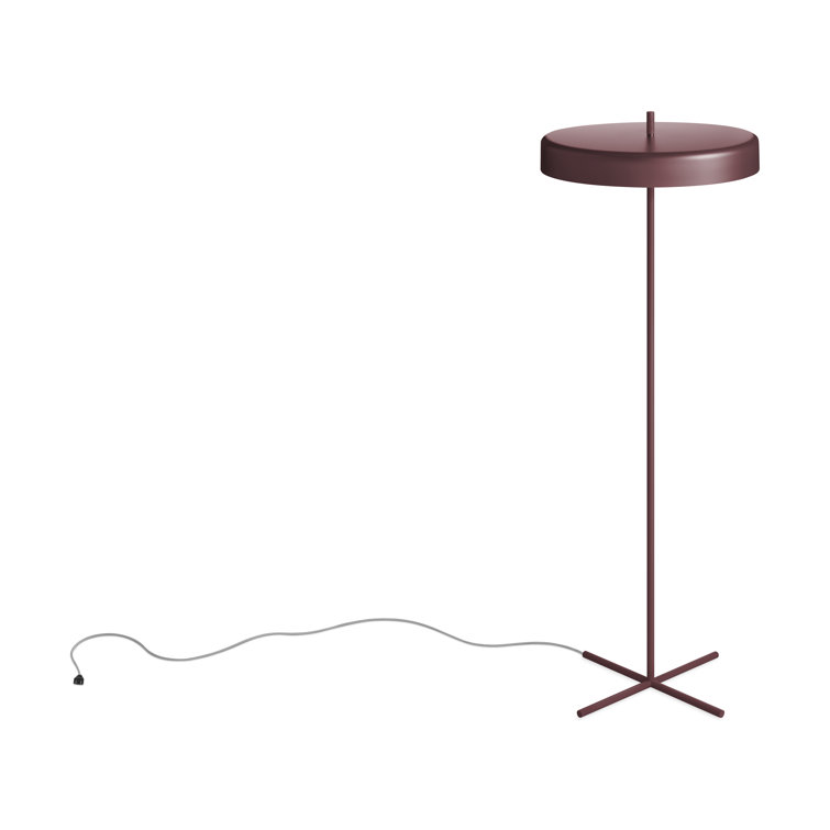 Oxblood Powder-Coated Steel Modern Floor Lamp