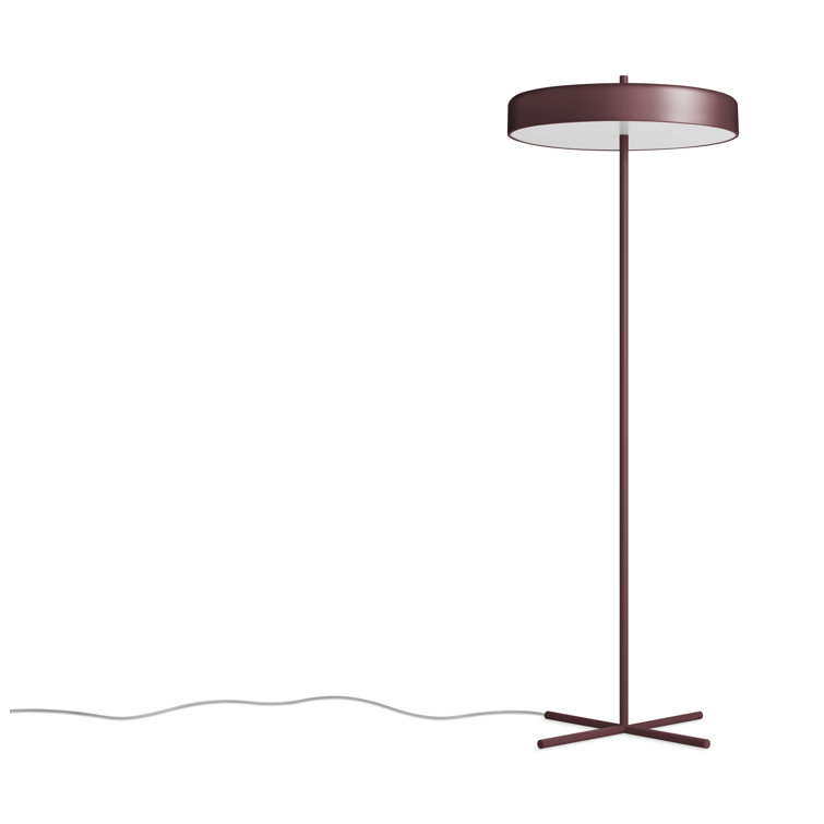 Oxblood Powder-Coated Steel Modern Floor Lamp