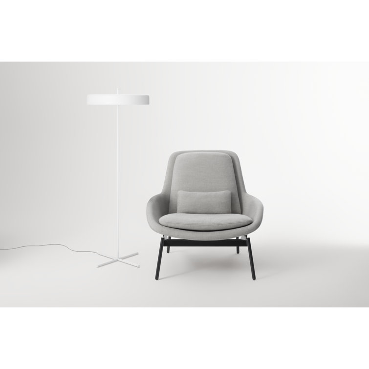 White Powder-Coated Metal Bobber Floor Lamp