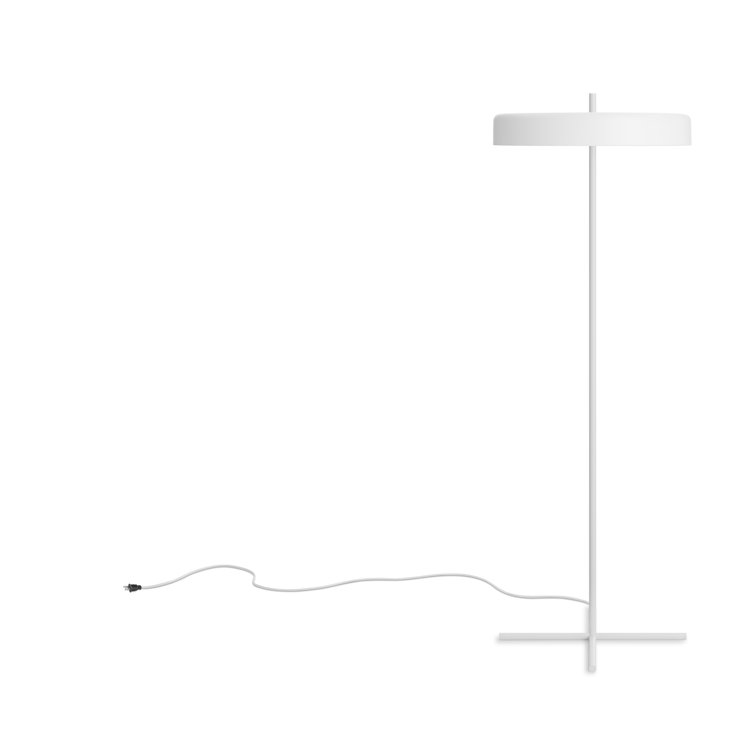 White Powder-Coated Metal Bobber Floor Lamp