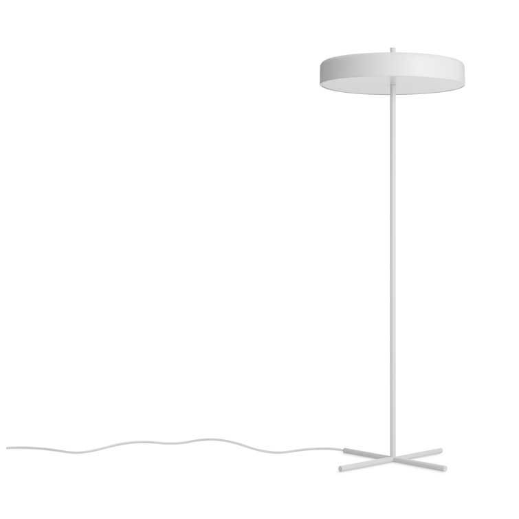 White Powder-Coated Metal Bobber Floor Lamp