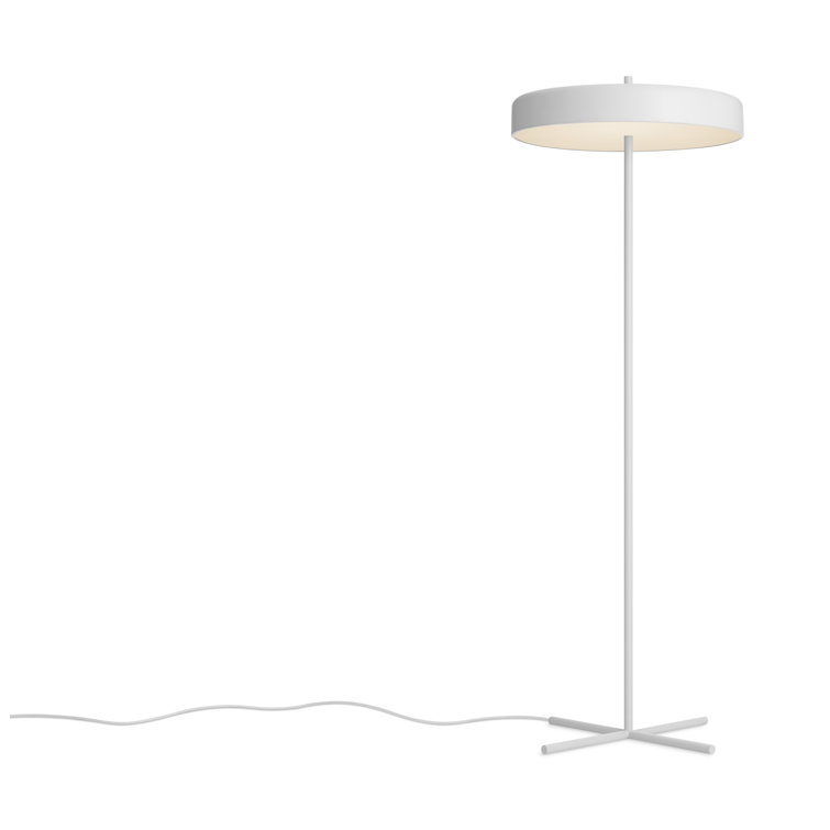 White Powder-Coated Metal Bobber Floor Lamp