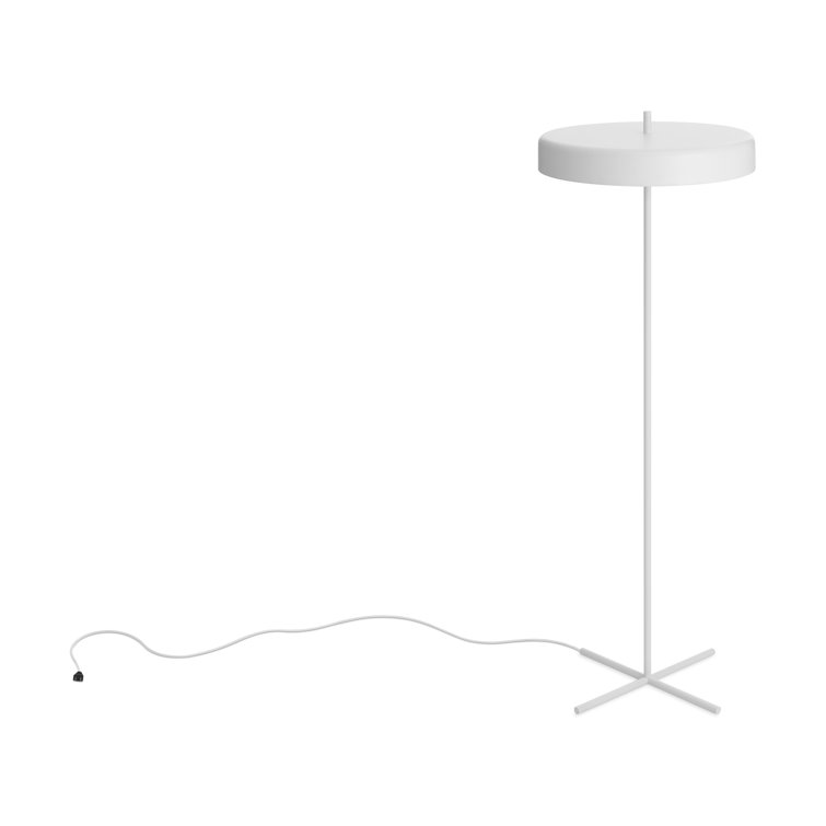 White Powder-Coated Metal Bobber Floor Lamp
