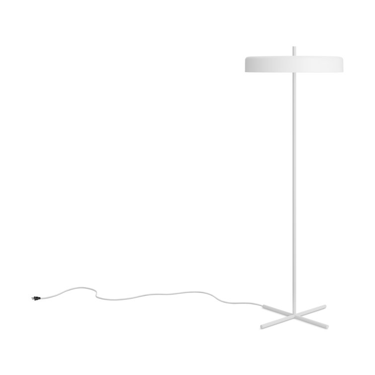 White Powder-Coated Metal Bobber Floor Lamp