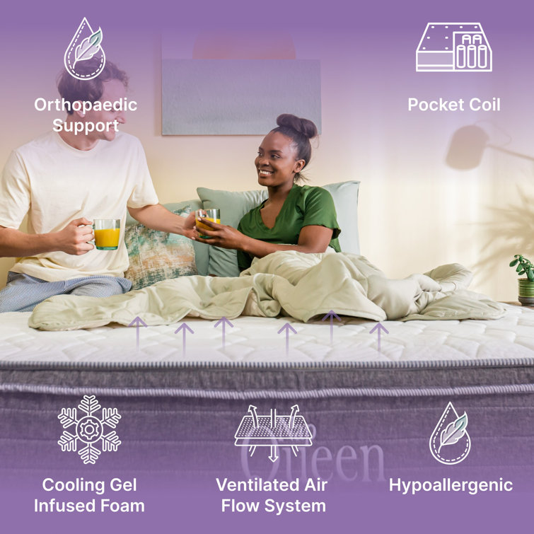 Queen 10'' Cooling Gel Memory Foam Hybrid Mattress