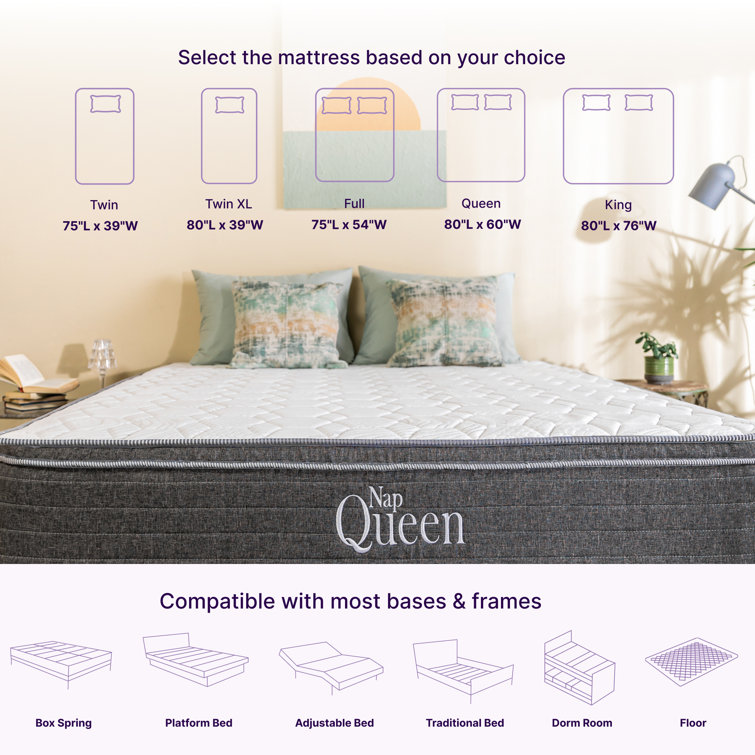 Queen 10'' Cooling Gel Memory Foam Hybrid Mattress