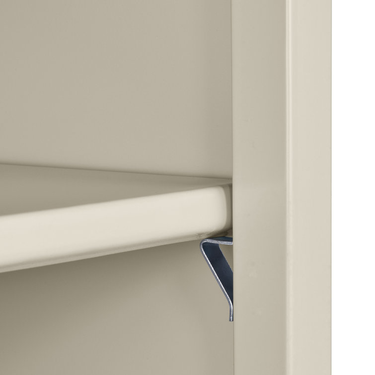 Putty Adjustable Steel 72" Bookcase with Reversible Shelves
