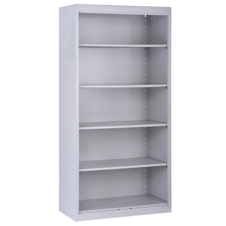 Dove Gray Adjustable Steel 72" Bookcase