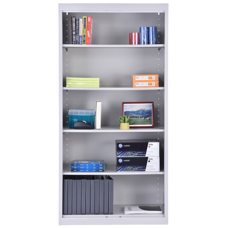 Dove Gray Adjustable Steel 72" Bookcase
