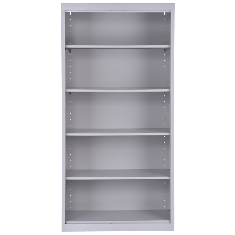 Dove Gray Adjustable Steel 72" Bookcase