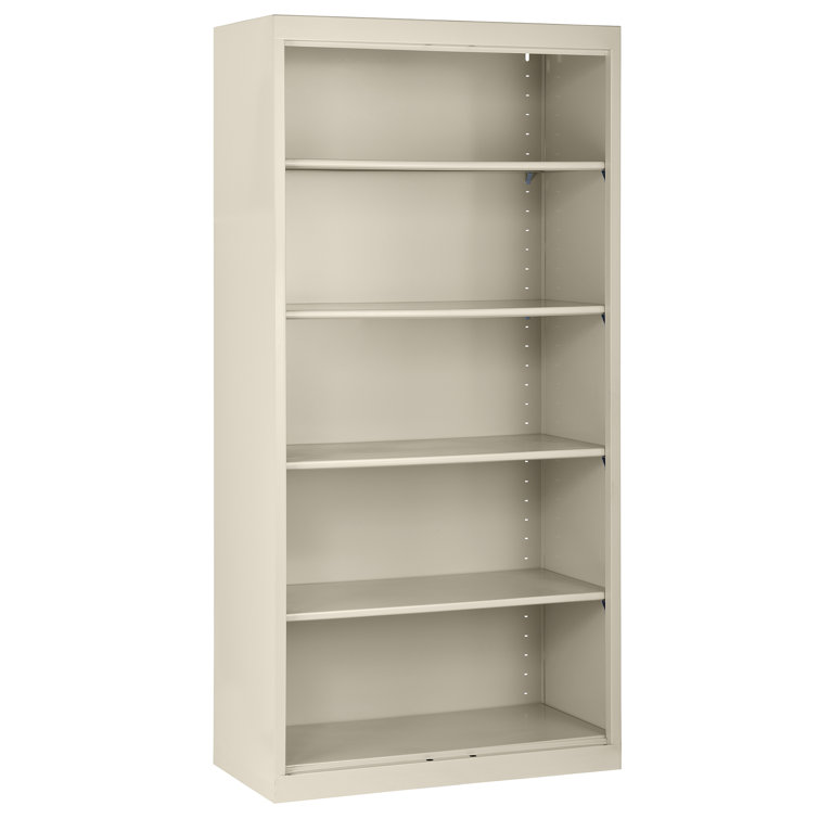 Putty Adjustable Steel 72" Bookcase with Reversible Shelves