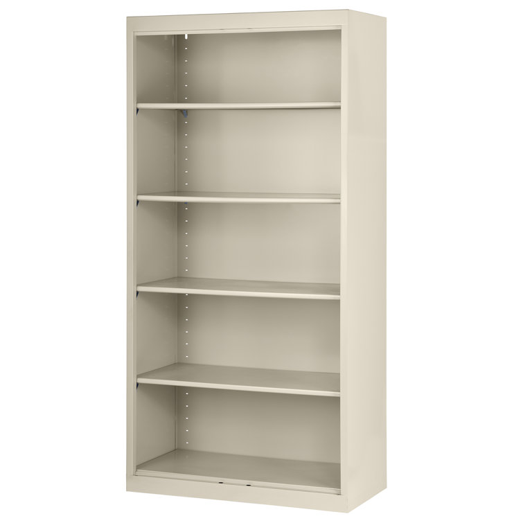 Putty Adjustable Steel 72" Bookcase with Reversible Shelves