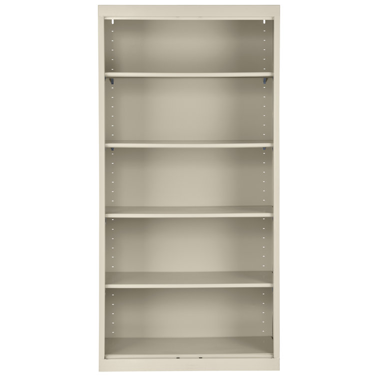 Putty Adjustable Steel 72" Bookcase with Reversible Shelves