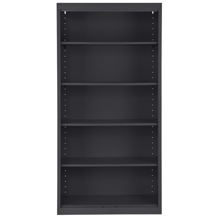Black Adjustable Steel 72" Bookcase with Shelves