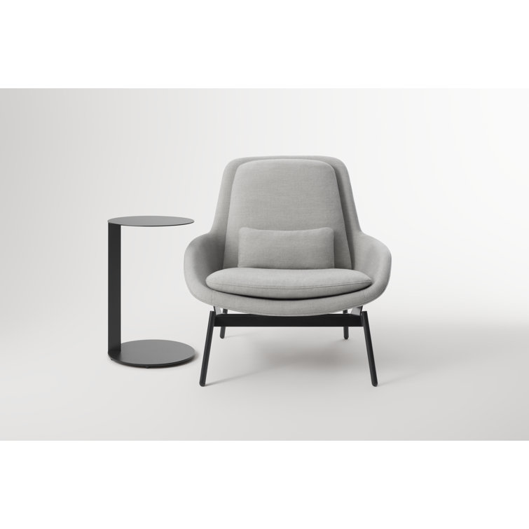 Black Round Metal Cantilevered Side Table