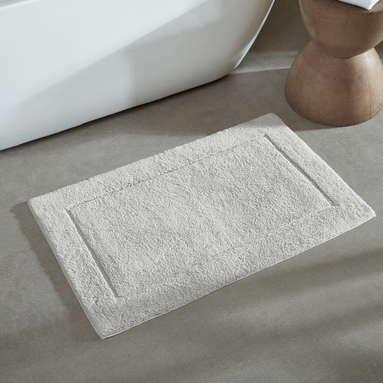 Gray Cotton 2-Piece Machine-Washable Bathroom Rug Set