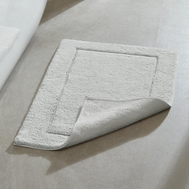 Gray Cotton 2-Piece Machine-Washable Bathroom Rug Set